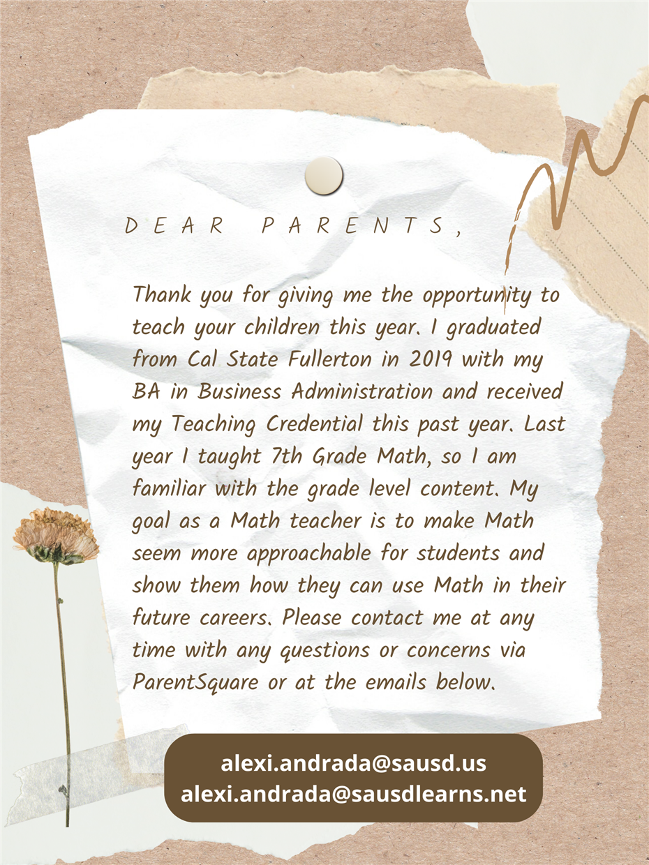 Welcome Parents